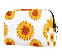 Hello-Spring - Bolsa de cosméticos con diseño de girasol para mujer, bonita bolsa de maquillaje, espaciosa bolsa de aseo de viaje, regalos para niñas, Multicolor 10, 18.5x7.5x13cm/7.3x3x5.1in, Estuche