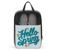 Hello Spring - Bolsa para zapatos de golf, diseño de flores, color azul