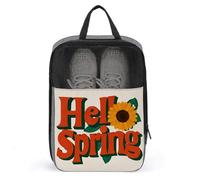 Hello Spring - Bolsa para zapatos de golf, diseño retro de girasol, color naranja, para viajes, uso diario, antipolvo