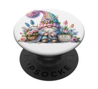 Hello Spring GNOME Graphic For GNOME Lovers Cute Flower PopSockets PopGrip Adhesivo
