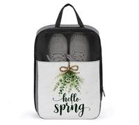 Hello Spring Greenery on A Rope Bow - Bolsa de zapatos para viajes, uso diario, bolsa de almacenamiento antipolvo para zapatos de golf