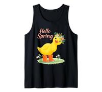 Hello Spring Pato Floral Lindo Patito Bebé Camiseta sin Mangas