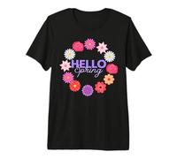 Hello Spring Sunny Sun Flower Mujer Pascua Día de la Madre Amor Camiseta Premium