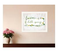 Hello Spring White Framed Print Wall Art