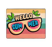 Hello Summer - Alfombras para decoración de sala de estar, alfombras suaves y lavables para dormitorio, 63 x 48 pulgadas, alfombra interior para dormitorio y sala de estar
