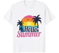 Hello Summer Best Holiday Best Gift T-Tshirts Camisetas y Tops, Tank Top, Long Sleeve, Hoodie for Summer Holiday(Medium)