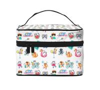 Hello Summer - Bolsa de maquillaje con diseño de gato, bonitas bolsas de cosméticos para mujer, bolsa de aseo personal, bolsa organizadora de maquillaje de viaje grande