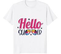 Hello Summer Cute Design Best Gift T-Tshirts Camisetas y Tops, Tank Top, Long Sleeve, Hoodie for Summer Holiday(Medium)