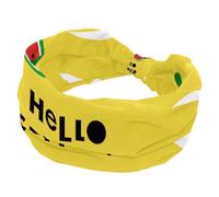 Hello Summer - Diademas amarillas para mujeres y niñas, diadema ancha, turbante cruzado anudado, diadema antideslizante para yoga, entrenamiento, correr