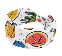Hello Summer - Diademas anchas de piña y sandía para mujer, diadema turbante suave, envolturas antideslizantes para la cabeza, diadema elástica para el sudor, yoga, entrenamiento, bandana con nudos