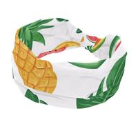 Hello Summer - Diademas de fondo de piña y sandía para mujer, diadema de entrenamiento de yoga, banda elástica para el pelo, envoltura suave para el cabello, turbante de moda