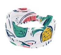 Hello Summer - Diademas de piña y sandía para mujer, banda elástica ancha, antideslizante, absorbe la humedad, para yoga, deporte, gimnasio, correr, fitness