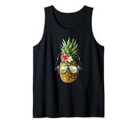 Hello Summer Graphic tee Shirt, Funny Summer Beach Pineapple Camiseta sin Mangas