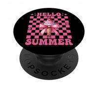 Hello Summer Ice Cream Cono Chica Mamá Coqueta Arco PopSockets PopGrip Adhesivo