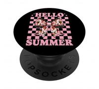 Hello Summer Ice Cream Cono Chica Mamá Coqueta Arco PopSockets PopGrip Adhesivo