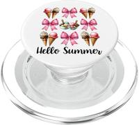 Hello Summer Ice Cream Cono Chica Mamá Coqueta Arco PopSockets PopGrip para MagSafe