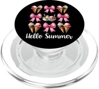 Hello Summer Ice Cream Cono Chica Mamá Coqueta Arco PopSockets PopGrip para MagSafe