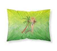 Hello Summer Lady in Swimsuit Fabric Standard Pillowcase
