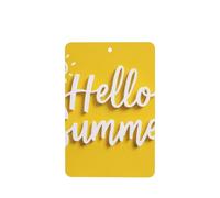 Hello Summer On Yellow With Sun - Ambientadores para coche, 4 unidades, tarjetas perfumadas colgantes, tarjetas perfumadas para coche, tabletas de aromaterapia