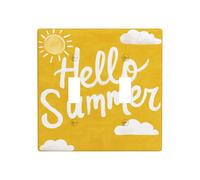 Hello Summer On Yellow with Sun Clouds - Placa de luz de doble banda para interruptor de pared, tamaño estándar, 11,4 x 11,4 cm