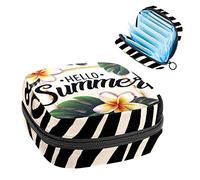 Hello Summer Period Bolsa portátil, bolsa de almacenamiento de tampones para servilletas sanitarias, Varios colores, 4.7x6.6x6.6 in/12x17x17 cm