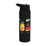 Hello Summer Travel Sun, Mar, Beach & Every Moment Graphic Stainless Steel Insulated Water Bottle