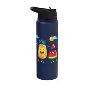 Hello Summer Travel Sun, Mar, Beach & Every Moment Graphic Stainless Steel Insulated Water Bottle