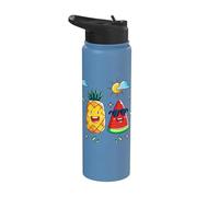 Hello Summer Travel Sun, Mar, Beach & Every Moment Graphic Stainless Steel Insulated Water Bottle