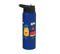 Hello Summer Travel Sun, Mar, Beach & Every Moment Graphic Stainless Steel Insulated Water Bottle