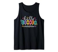 Hello Summer Último día de Escuela Popsicle Fun Camiseta sin Mangas