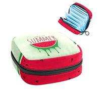 Hello Summer Watermelon Yummy Period Pouch portátil, bolsa de almacenamiento de tampones para servilletas sanitarias, Varios colores, 4.7x6.6x6.6 in/12x17x17 cm