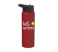 Hello Summer with happy sun for summer vacation & Holidays Stainless Steel Insulated Water Bottle