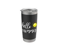 Hello Summer with happy sun for summer vacation & Holidays Vaso térmico de acero inoxidable de doble pared