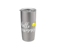 Hello Summer with happy sun for summer vacation & Holidays Vaso térmico de acero inoxidable de doble pared