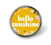 Hello Sunshine and Sunflower on Yellow - Broche redondo para hombres y mujeres, insignia, collar, vestido, chaqueta, mochila, accesorios