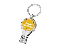 Hello Sunshine and Sunflower on Yellow - Cortaúñas para los pies, cortaúñas profesional, cortador de cutículas para mujeres y hombres