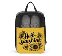 Hello Sunshine on - Bolsa de zapatos de girasol amarillo para viajes, uso diario, bolsa de almacenamiento antipolvo para zapatos de golf