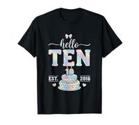Hello Ten EST 2016 Coquette Bow 10th Birthday Girl, Mujer Camiseta