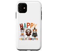 Hello thanksmas Cute Cats Halloween Acción de Gracias Navidad Carcasa para iPhone 11