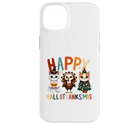 Hello thanksmas Cute Cats Halloween Acción de Gracias Navidad Carcasa para iPhone 14 Plus