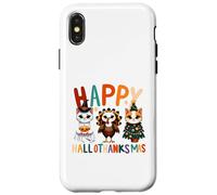 Hello thanksmas Cute Cats Halloween Acción de Gracias Navidad Carcasa para iPhone X/XS
