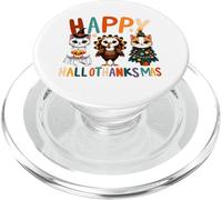 Hello thanksmas Cute Cats Halloween Acción de Gracias Navidad PopSockets PopGrip para MagSafe