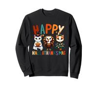 Hello thanksmas Cute Cats Halloween Acción de Gracias Navidad Sudadera
