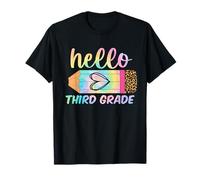 Hello Third Grade - Lápiz de regreso a clases teñido anudado de tercer grado Camiseta
