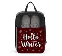 Hello Winter - Bolsa para zapatos de golf con copos de nieve para viajes, uso diario, antipolvo