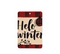 Hello Winter Christmas - Ambientadores para coche, 4 unidades, tarjetas perfumadas colgantes, tarjetas perfumadas para coche, tabletas de aromaterapia