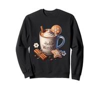 Hello Winter Hot Cocoa Mug For Women with Xmas Gingerbread Sudadera