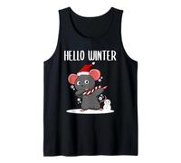 Hello Winter Mouse Bufanda Lindo Navidad Dab Snow Mouse Camiseta sin Mangas