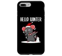 Hello Winter Mouse Bufanda Lindo Navidad Dab Snow Mouse Carcasa para iPhone 7 Plus/8 Plus