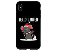 Hello Winter Mouse Bufanda Lindo Navidad Dab Snow Mouse Carcasa para iPhone XS Max